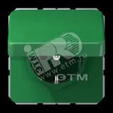 Крышка откидная для штепсельных розеток и изделий с платой 50х50мм зеленая JUNG