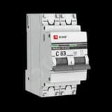 Выключатель автоматический двухполюсный 1А D ВА47-63 4.5кА PROxima