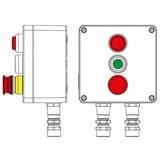 Взрывозащищенный пост управления из алюминия CPE-A-17-(1xLR(220)-1xP1G(11)-1xP3E(11))-2xKA2MHK(C)1Ex d e IIC Т5 Gb / Ex tb IIIC T95°C Db IP66