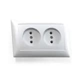 Розетка 2-м СП Селена РС16-371 16А IP20 бел. Кунцево 8115