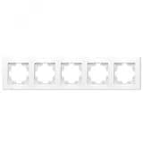 Рамка пятиместная горизонтальная Афина белая (еврослот) UNIVersal