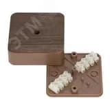 Коробка разветвительная КМР-030-030кг (78х78х26) с клеммником тёмное дерево PROxima