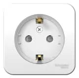 Розетка 1-м ОП Blanca 16А IP20 250В с заземл. защ. шторки с изолир. пластиной (компакт) бел. SE BLNRA111111