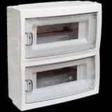 Щит распределительный навесной с 0 шиной 24М пластиковый белый прозрачная дверь