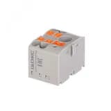 Блок распределительный, зажим push-in, 1 ввод 6 кв.мм, 4 точки подключения 2,5 кв.мм, серый