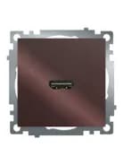 Розетка HDMI 21 Type A механизм STEKKER GLS00711804 серия Катрин шоколад 50064
