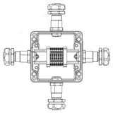 Взрывозащищенная клеммная коробка из алюминия TBE-A-12-(6xCBC.2)-1xKAEPM2MHK-20(A)-1xKAEPM2MHK-20(B)-1xKAEPM2MHK-20(C)-1xKAEPM2MHK-20(D)1Ex e IIC Т5 Gb / Ex tb IIIC T95°C Db IP66