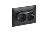 Розетка 2-м SKANDY 16А с заземл. защ. шторки в сборе SK-R07Bl черн. IEK SK-R24-16-K02-F