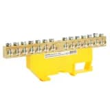 Шина PE STEKKER на изоляторе 812 на DINрейку 14 выводов желтый LD55581214 49556