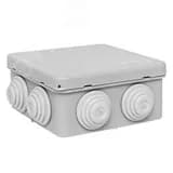 Коробка распределительная КМР-030-031 с крышкой (85х85х40) для прямого монтажа 8 мембр. вводов серая IP55 EKF