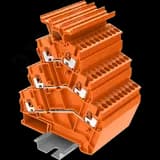 Клемма TP 3-уровневая угловая с держателем маркировки, Push-in, сечение 2,5 мм. кв., оранжевая