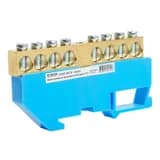 ШинаN на изоляторе STEKKER 812 на DINрейку 8 выводов синий LD5558128 49539
