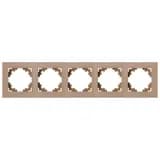 Рамка 5местная металл STEKKER MFR00700502 серия Катрин шампань 50026