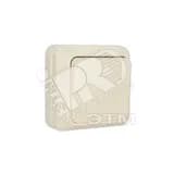 Олимп Выключатель одноклавишный бежевый наружный