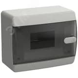 Корпус пластиковый навесной на 6 модулей ЩРН-П-6 IP41 UNION Compact черная прозрачная дверь