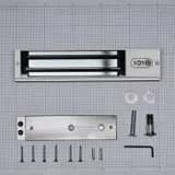 Электромагнитный замок (сила удержания 280кг), с двумя встроенными датчиками, цвет серебристый сатинированный алюминий RAL 7047 RL-EM280-LSS R-Lock