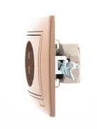 Розетка 1-м СП Mira 16А IP20 с заземл. со вставкой керамика свет. корич. перламутр. LEZARD 701-3131-122