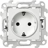 Розетка 2К+З с защитными шторками Push&Go, белый Simon