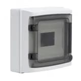 Щит настенный с дверцей 8 модулей IP65 серый с    клеммным блоком 63А