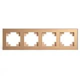 Рамка 4местная стекло STEKKER GFR00700408 серия Катрин золото 49038