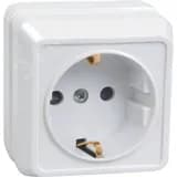 ОКТАВА Розетка наружная с заземлением белая IEK