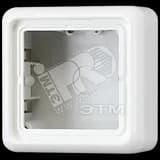 Коробка с рамкой накладная 1 пост белая