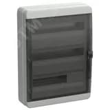 Корпус пластиковый навесной на 54 модуля КМПн-54 IP65 TEKFOR черная прозрачная дверь