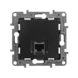 Розетка компьютерная 1-м СП Etika RJ45 кат.5E UTP механизм антрацит Leg 672641