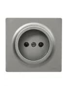 Розетка 1-мест. без заземл. LETO ПБТ платина LEZARD 752-3500-121B