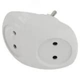 Разветвитель электрический SPx-2-W на 2 розетки без заземления 10А белый Б0053480 ЭРА