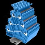 Клемма TP 3-уровневая угловая с держателем маркировки, Push-in, сечение 2,5 мм. кв., синяя