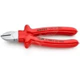 Бокорезы VDE 1000V резка - мягкая проволока 4мм проволока средней твердости 3мм твердая проволока 25мм L=180мм 62HRC диэлектрические хромированные обливные рукоятки Knipex