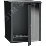 Шкаф настенный 19" LINEA W 12U 600x600мм стеклянная дверь RAL9005 ITK