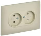Розетка 2-м SKANDY 10А без заземл. без защ. шторок в сборе SK-R10B беж. IEK SK-R20-10-K10-F