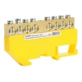 Шина PE STEKKER на изоляторе 812 на DINрейку 8 выводов желтый LD5558128 49553