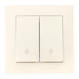 Валенсия выключатель 2-кл. 10А кремовый проходной EKF PROxima