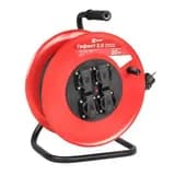 Удлинитель на катушке 4х20м с заземл. 16А IP44 Гефест 2.0 3.5кВт КГ 3х2.5 с предохранителем PROxima EKF UKG02-16-R325-4-20-IP44