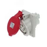 Розетка встраиваемая наклонная 32A/400V/3P+N+E/IP44, фланец 92x100