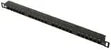 Патч-панель 19" (0,5U) 24 порта RJ-45 кат.5е (PP-0,5U-24P-5e) Пожтехкабель СКС (201-003) - Патч-панель 19", 0.5U, 24 порта RJ-45, категория 5E, Dual IDC с задним кабельным организатором, черная