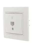 Розетка телефонная 1-м СП Mira RJ11 бел./бел. LEZARD 701-0202-137
