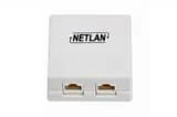 Розетка RJ-45, 2 порта, категория 5е, белая (10 шт/уп) NETLAN EC-UWO-2-UD2-WT-10