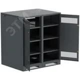 Шкаф LINEA B (пустой) 1350х1400х950мм двустворчатая металлическая дверь черный ITK