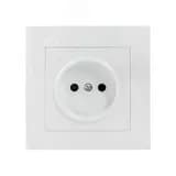Валенсия розетка 1-местная б/з 10А белая с защ. штор. EKF