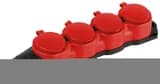 Колодка 4-м с заземл. 16A IP44 KX-4e-RED-IP44 каучук. красн. Эра Б0068456