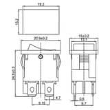 Выключатель клавишный 250В 6А (4с) ON-OFF черн. Mini (RWB-208; SC-768) Rexant 36-2146