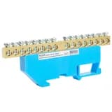 ШинаN на изоляторе STEKKER 69 на DINрейку 16 выводов синий LD5556916 49536