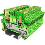 Клемма TP 1-1 проходная с боковой вводом провода с заземление .Push-in, сечение 2,5 мм. кв., желто-зел