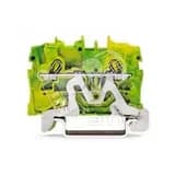 Клемма двухпроводная с заземлением 0.25-2.5(4)мм.кв. на DIN рейку 2002-1207 WAGO