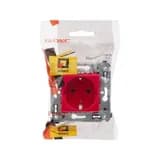 Розетка 1-м СП 2мод. Avanti «Красный квадрат» 16А IP20 2P+E защ. шторки красн. DKC 4401003