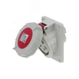 Розетка встраиваемая наклонная 16A/400V/3P+N+E/IP67, фланец 92x100